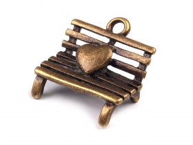 Zawieszka ławeczka SERCE 14x18 mm