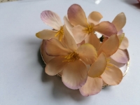 Kwiaty materiaowe 5cm 5szt. FIOLETOWO KREMOWE 8