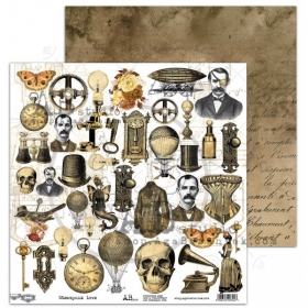Steampunk love elementy do wycinania 30x30