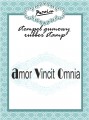 Stempel gumowy "amor vincit omnia"