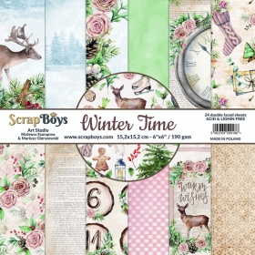 ScrapBoys- WINTER TIME- zestaw papierów 15x15