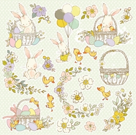 Papier dwustronny 30x30 Hopping Bunnies 07