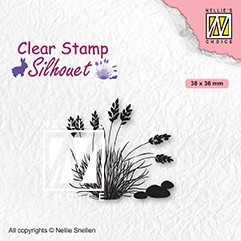 Stempel SIL085 Kwitnca trawa wiosna 4 3,8x3,6cm