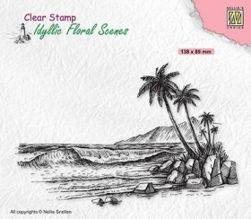 Stempel IFS039 wybrzee palmy morze PLAA LATO WAK