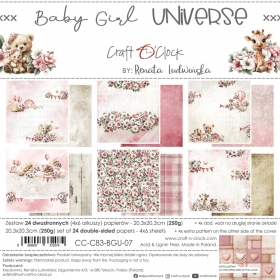 BABY GIRL UNIVERSE- 20x20cm ZESTAW CC-C83-BGU-07