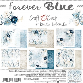 FOREVER BLUE - zestaw papierw 15x15cm