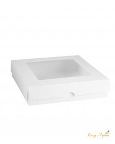PUDEŁKO Z OKIENKIEM, WYSOKIE KWADRATOWE- białe