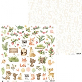Papier elementy- Woodland cuties 07 30x30cm