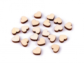 Serca drewniane mini 10mm jasne naturalne 5szt