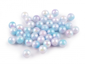 Koraliki plastikowe efekt memaid 10mm 10szt. niebi