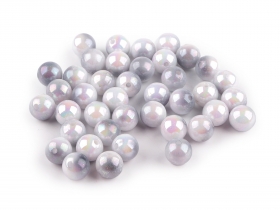 Koraliki plastikowe efekt memaid 10mm 10szt. szary