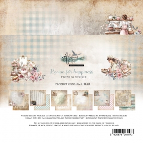 Recipe for happiness - Zestaw papierw 20x20cm