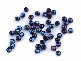 Szklane koraliki szlif. 3mm niebieski szafir 48szt