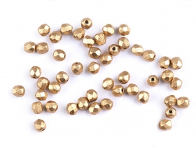 Szklane koraliki szlif. 3mm zoty 44szt