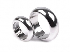 Obrczki plastikowe 18 i 23mm para srebrne