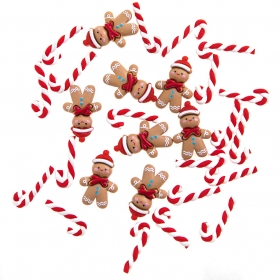 Ozdoby 3d 28 szt. Gingerbread & candy canes