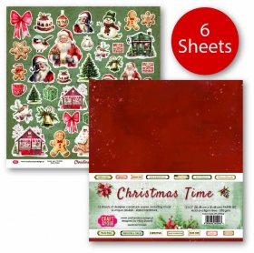 Zestaw papier�w 30x30cm CHRISTMAS TIME 6szt.