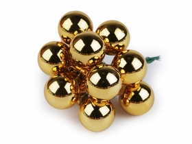 Bombki szklane na druciku 2,5cm 6szt. z�oty b�yszc