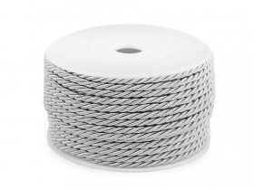 Sznurek skręcany 3mm srebrny 1m