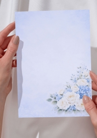 Niebieski Hortensje tło 4 papier A4