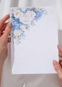 Niebieski Hortensje t�o 8 papier A4