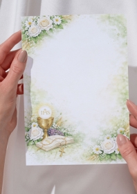 White First Holy Communion tło 3- papier A4