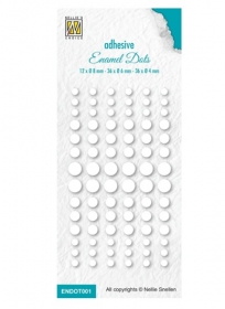 ENAMEL DOTS kropki pere�ki BIA�E 84szt.