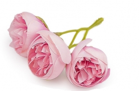 Kwiat materiałowy jaskier peonie 3,5 3szt. STARY R