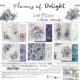 FLOWERS OF DELIGHT - zestaw papier�w 20x20