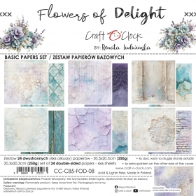FLOWERS OF DELIGHT - zestaw papier�w 20x20 BASIC