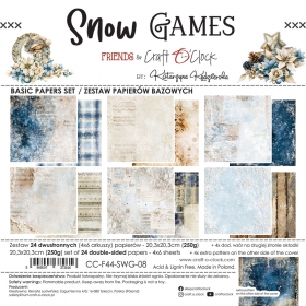 SNOW GAMES- 20x20 zestaw papierów BASIC