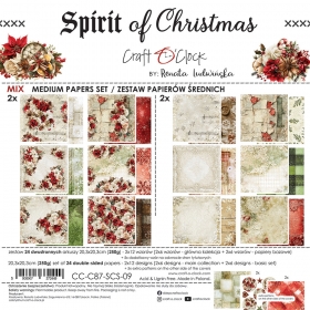 SPIRIT OF CHRISTMAS 20x20 zestaw papierów MIX