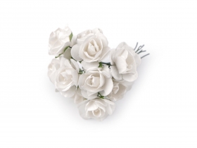 Kwiaty papierowe 2cm 12szt, ra- BIAA OFF WHITE