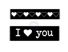 Washi Tape III- Stemple gumowe I LOVE YOU