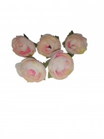 Kwiaty Peoni pene 4cm 5szt. kremowo- rowe