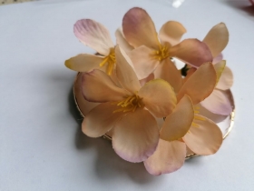 Kwiaty materia³owe 5cm 5szt. FIOLETOWO KREMOWE 8