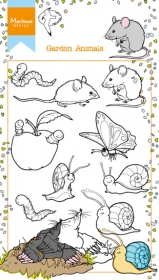 Stempel silikonowy- Garden animals mysz motyl