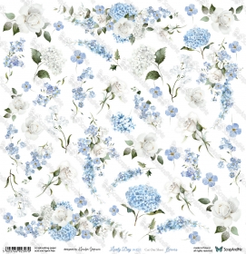 Lovely Day IN BLUE- flowers papier 30x30cm LDIB-12