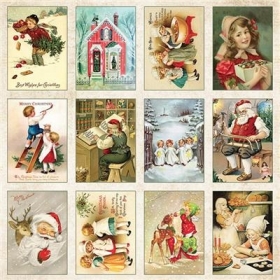 Elem do wycin. 30,5x30,5 cm Vintage Christmas 07