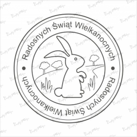 Stempel- Radosnych Swiąt- zając