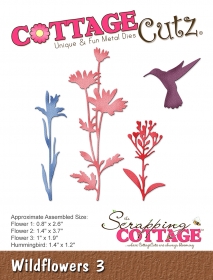 Wykrojnik Cottage Cutz Wildflowers 3 Kwiaty Ptak