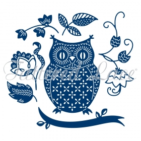 Wykrojnik Tattered Lace-Sowa Kwiaty