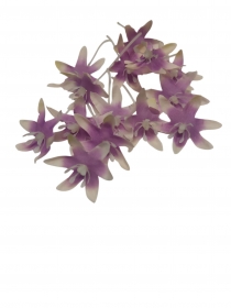 Kwiaty materiaowe fioletowo- biae 14szt.
