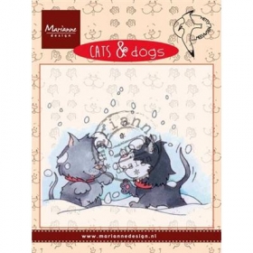 Stempel Cats & Dogs- Snow fight pies kot zima