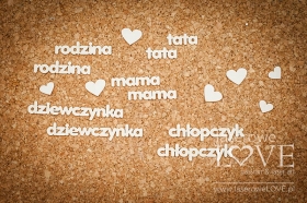 Napisy - rodzina, mama, tata - Baby Boom