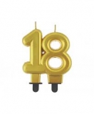 ¦wieczka na tort 18 urodziny, liczba „18” z³ota
