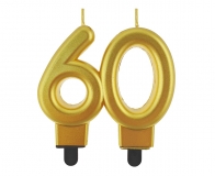 ¦WIECZKA na tort 60 urodziny, liczba „60” Z£OTA