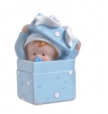 Dziecko niemowlak w pudeku niebieskie 1szt. 8cm H