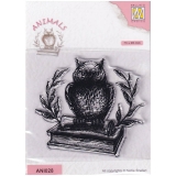 Stempel ANI028 SOWA KSIKA NAUKA 7,3x6,5cm