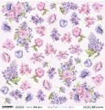 Spring Purple Flowers- papier 30x30cm do wycinania